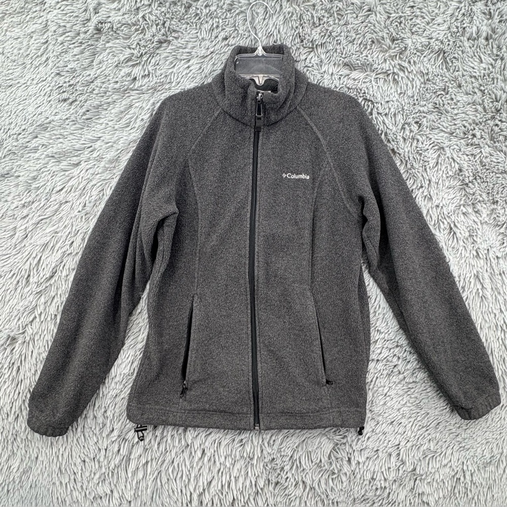 Columbia Jacket Womens Small Benton Springs Full Zip Fleece Jacket Gray Casual